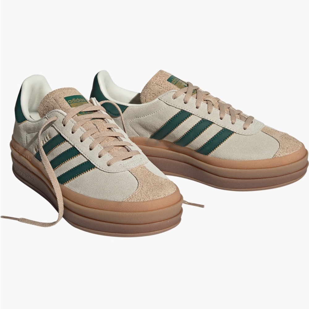 adidas Originals Beige and Green Sneakers